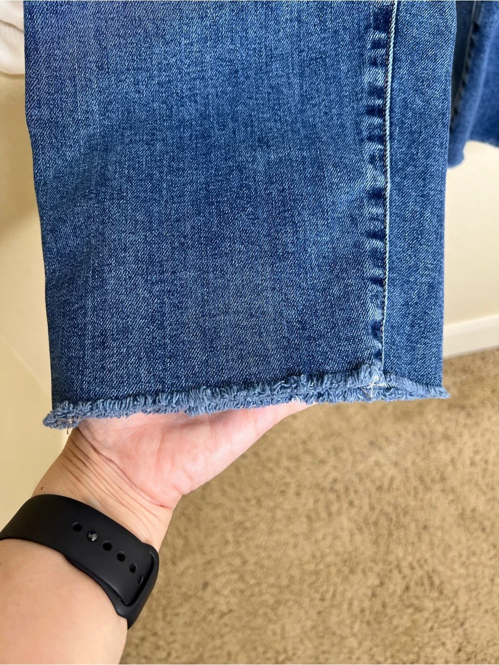 NTM: Joe’s Jeans Size 29 Cropped Straight Kick Flare Raw Hem Distressed Jeans